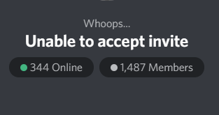 Discord Unable to accept invite 