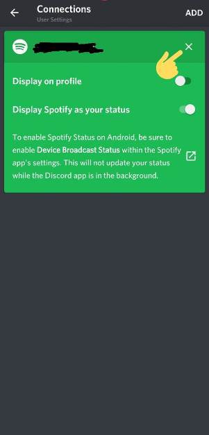 How to disconnect Spotify on Discord Mobile
