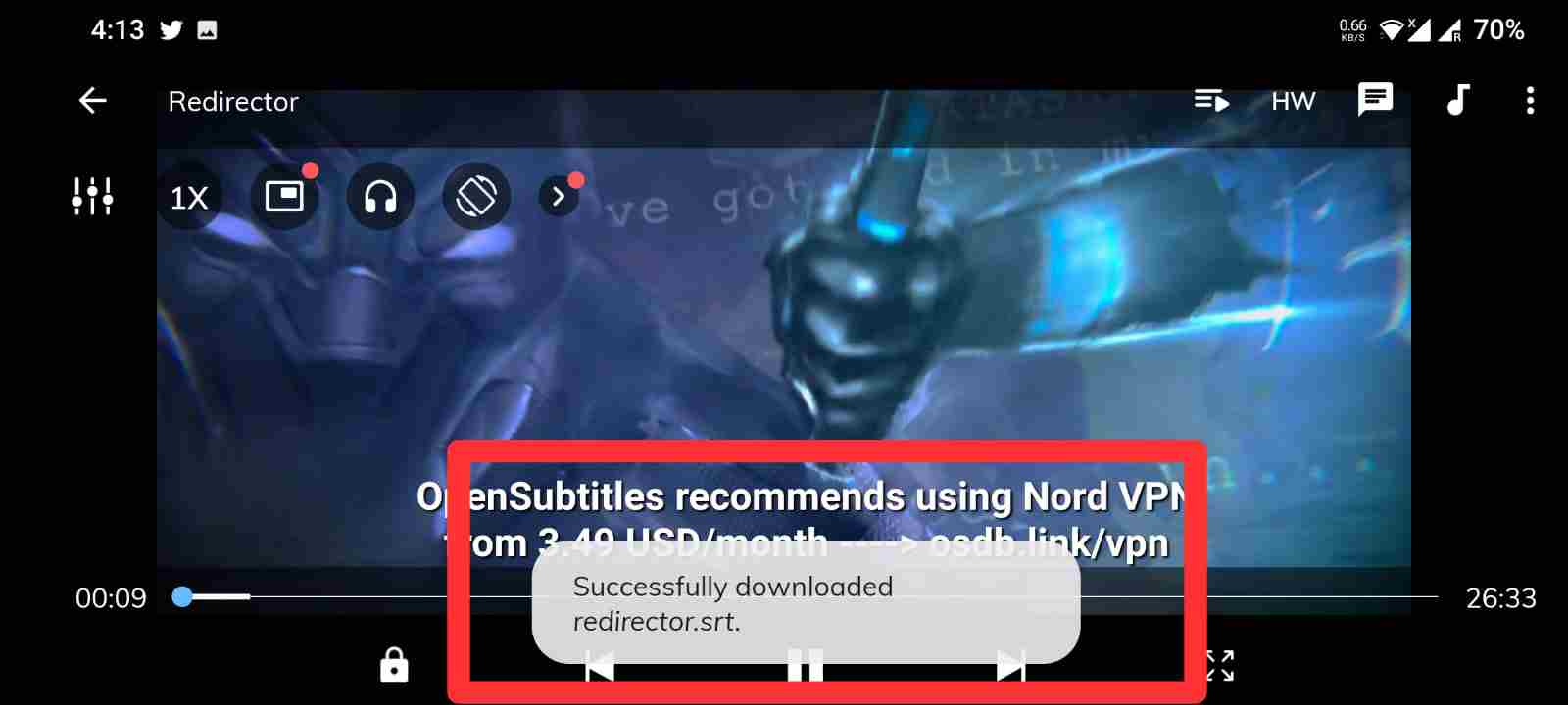 How to change subtitles language syncler