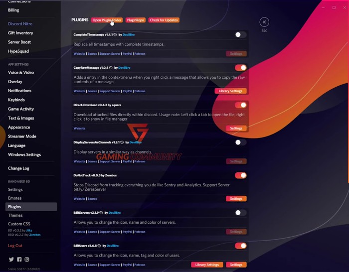 Install plugins in BetterDiscord 2021