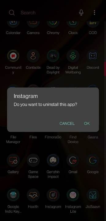 Re-Install Instagram App
