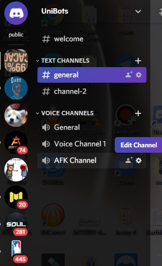 delete Voice Channel in Discord PC