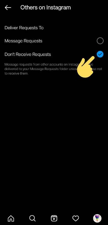 How to disable messages on Instagram