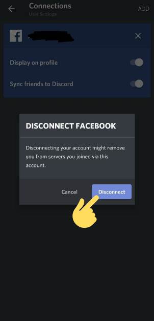 How to disconnect Facebook on Discord