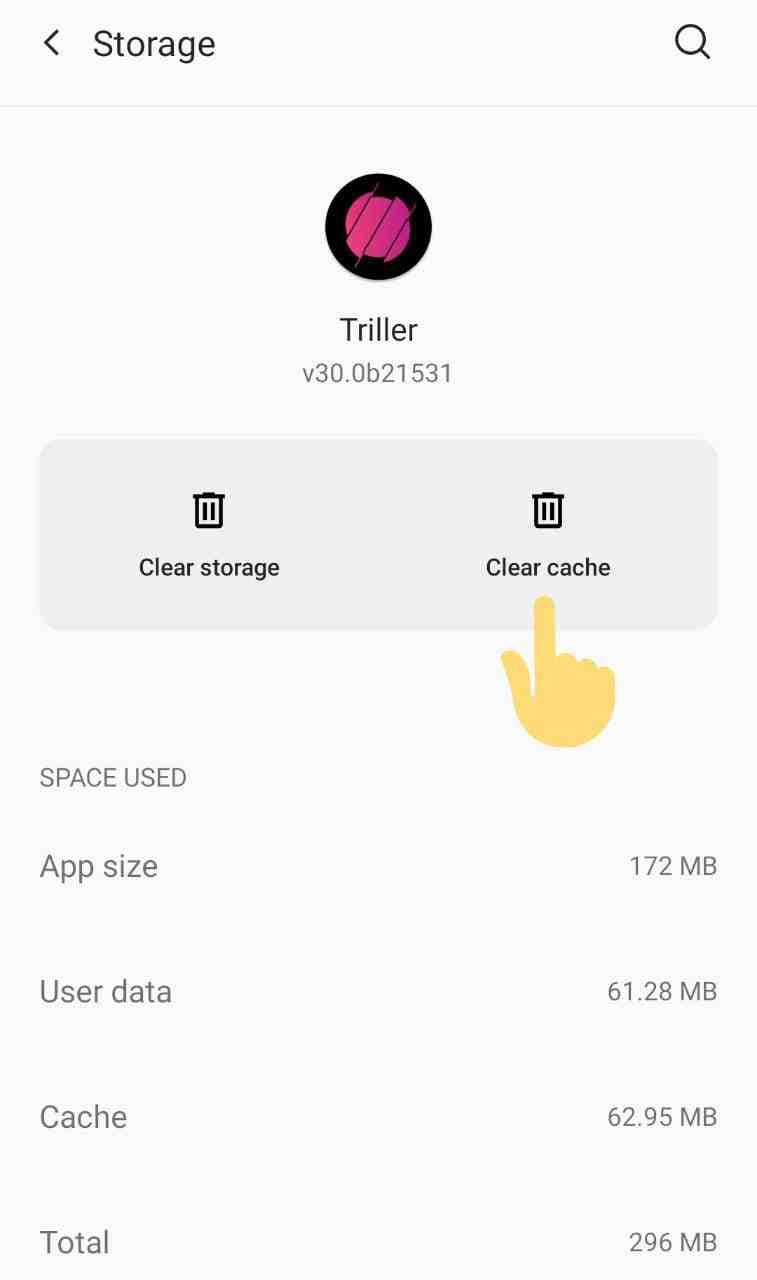 Clear Cache Triller App