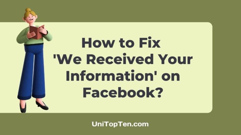 Fix 'We Received Your Information' on Facebook