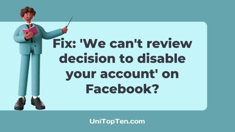 Fix 'We can't review decision to disable your account' on Facebook