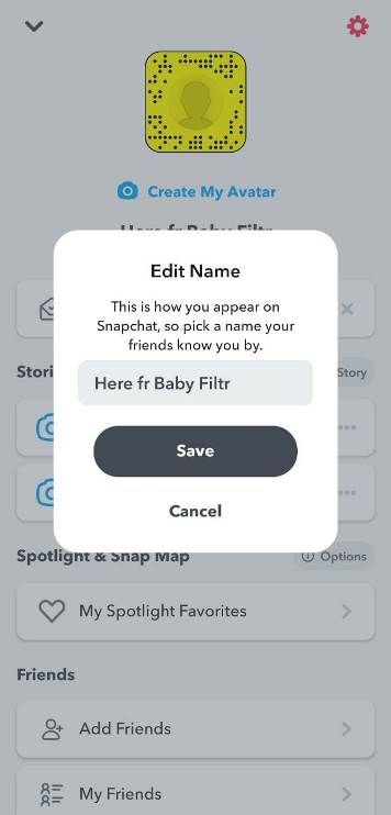 How to change Snapchat name