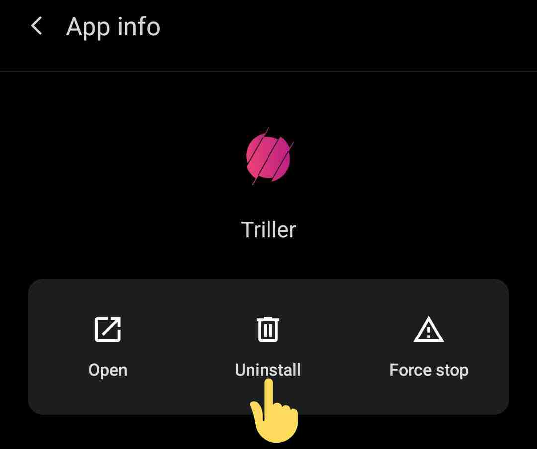Uninstall Triller app