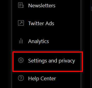 settings and privacy twitter