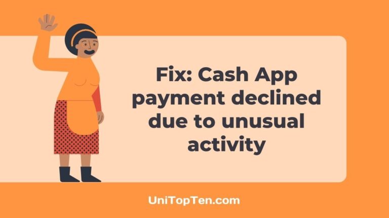 Fix Cash App payment declined due to unusual activity