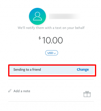 Send paypal to a friend