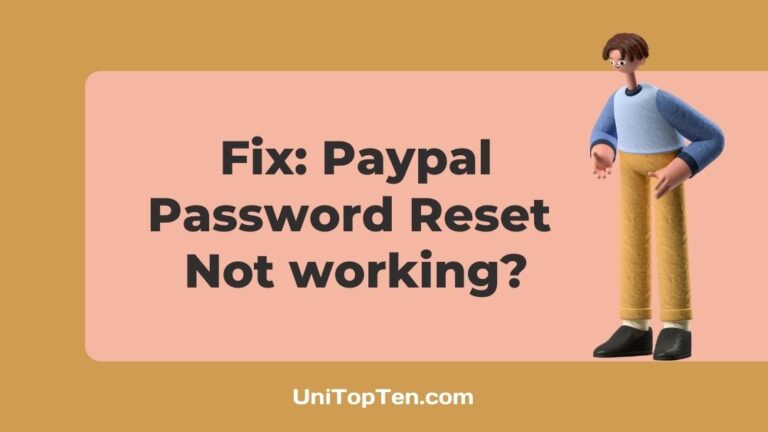 Paypal Password Reset Not working