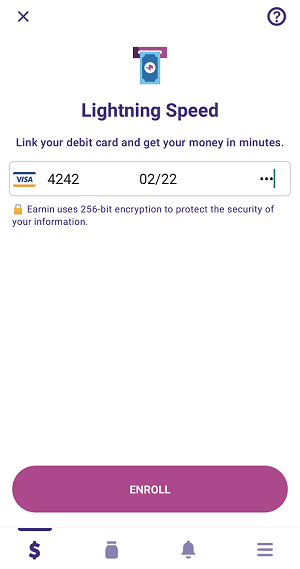 How to add debit card in Earnin