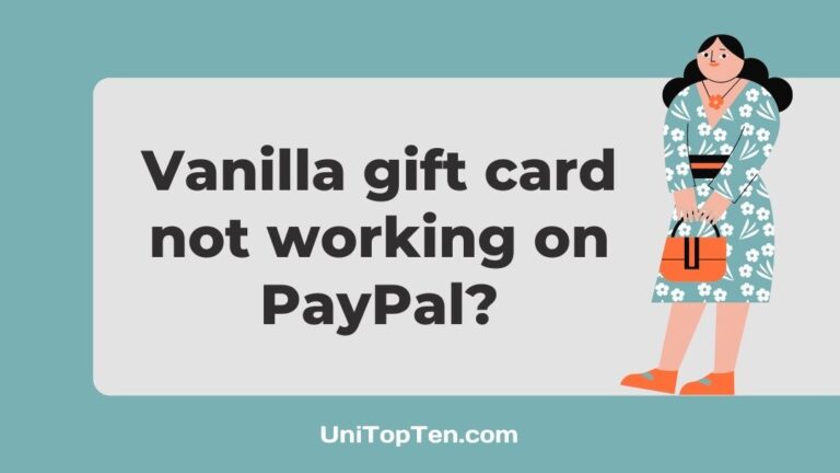 Vanilla gift card not working on PayPal