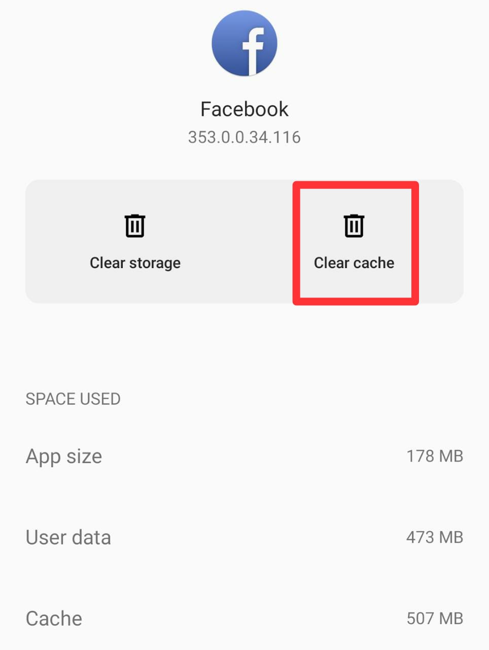 Clear Facebook cache