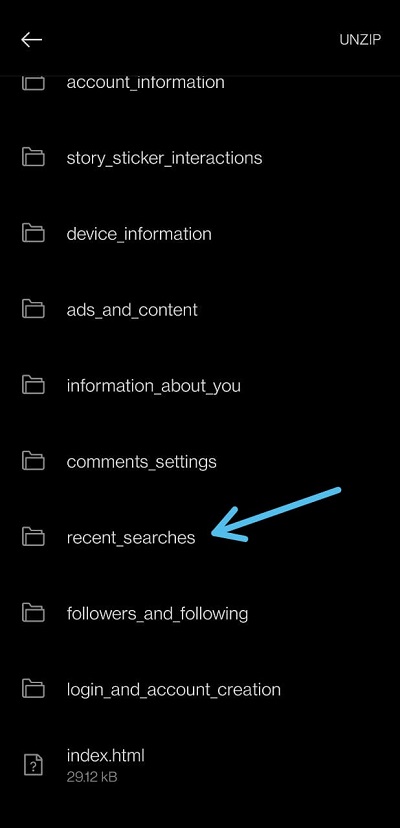 How to see deleted search history on Instagram