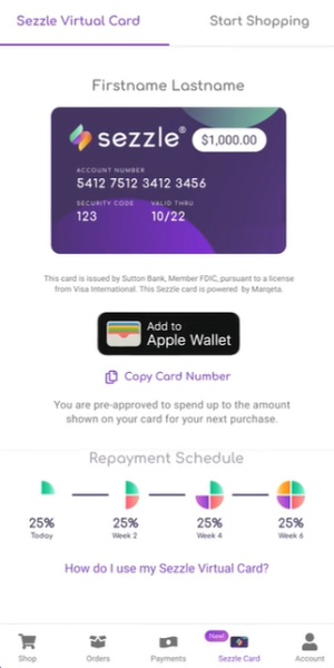 can you use your sezzle virtual card in walmart pay app｜TikTok Search