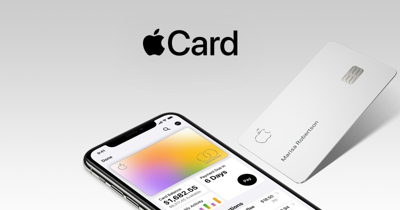 The official mock-up for Apple Card and Apple Pay