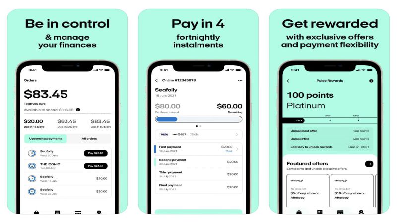 Afterpay in-app screenshot