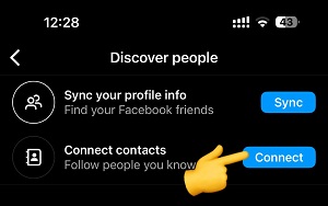 Connect contacts on Instagram
