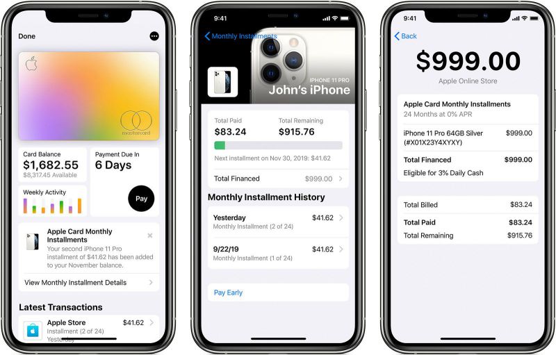 Apple Card Monthly Installments