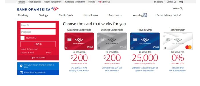 Bank of America Home Page