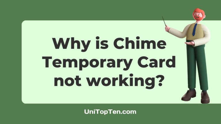 Chime Temporary Card not working