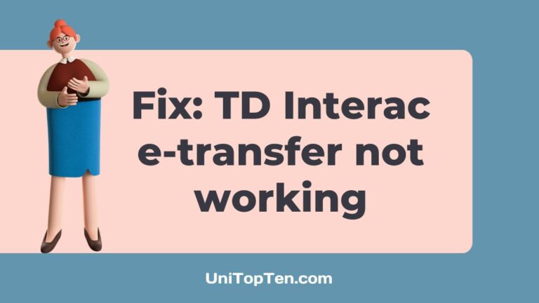 TD Interac e-transfer not working