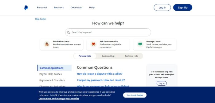 PayPal Help Center