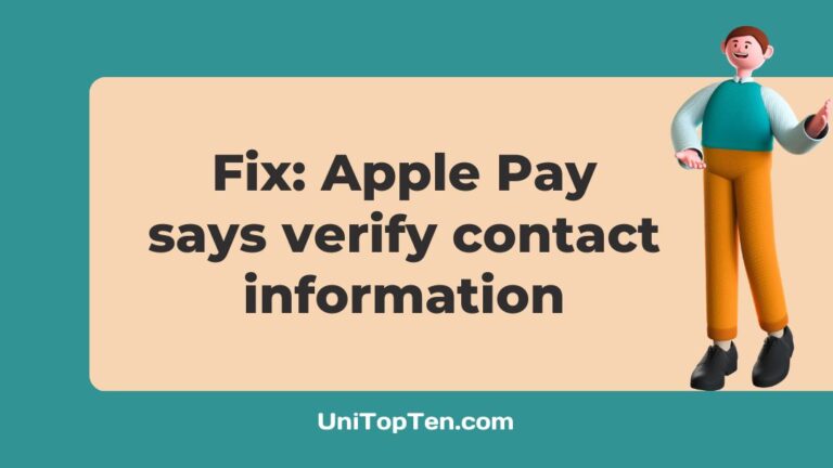 Apple Pay says verify contact information