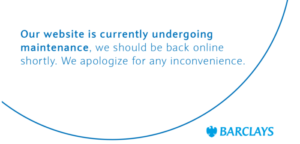 Barclays website under maintenance
