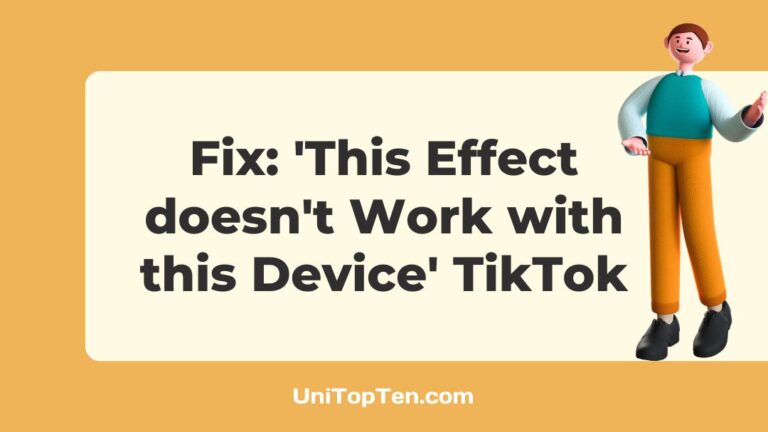 This Effect doesn't Work with this Device' TikTok