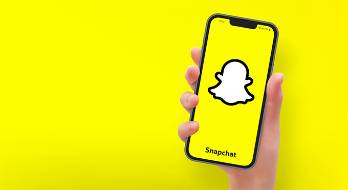 snapchat app open on a mobile device