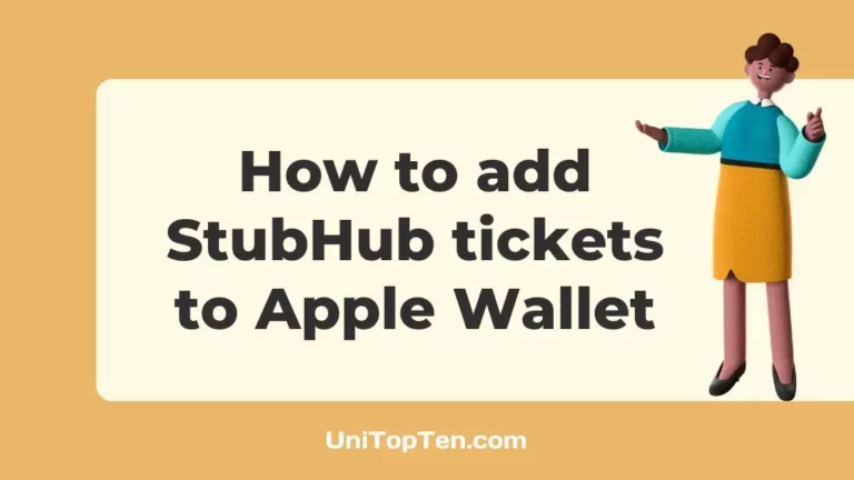 How to add StubHub tickets to Apple Wallet