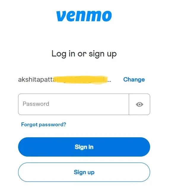 Venmo sign in